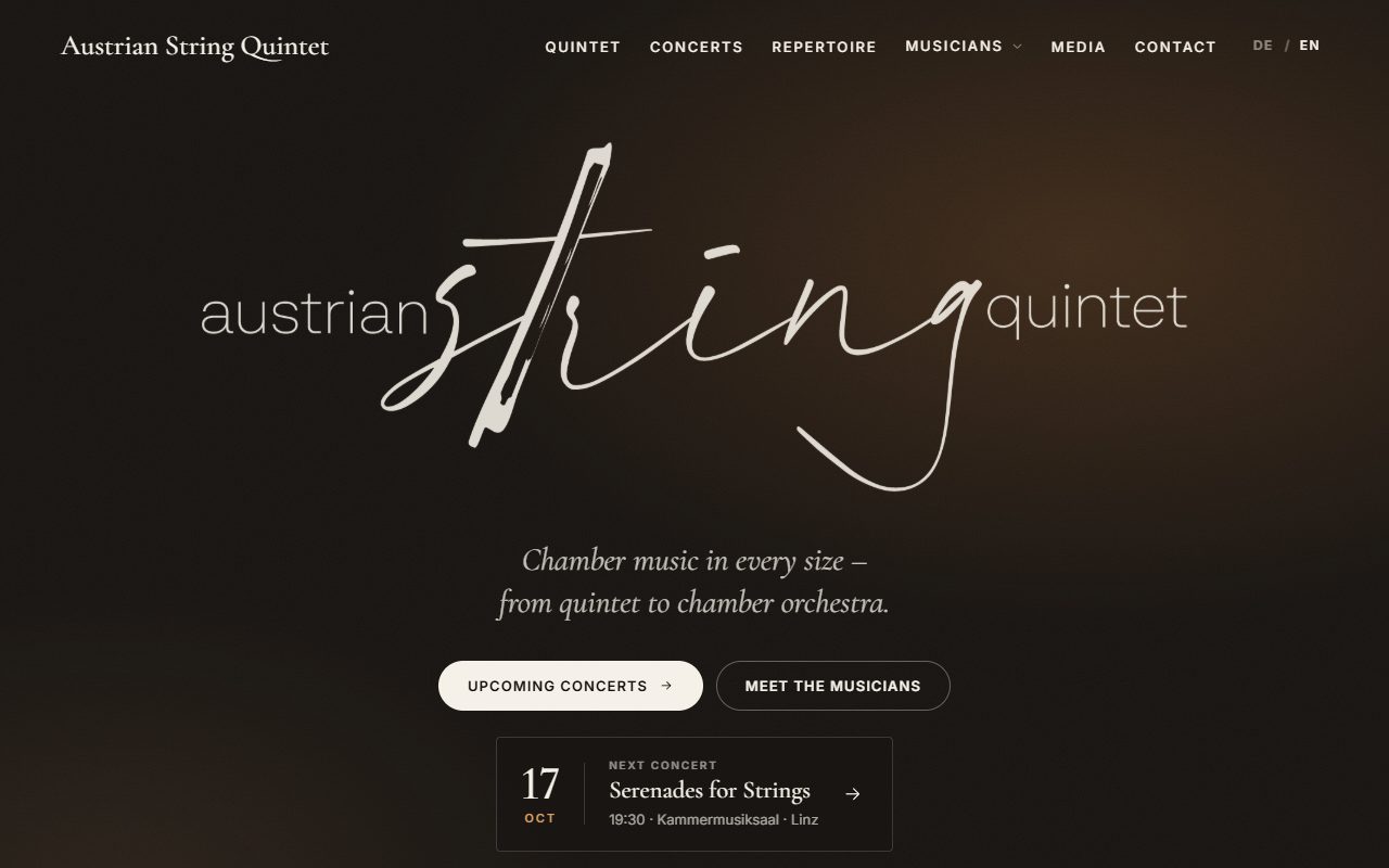 Austrian String Quintet — site in progress